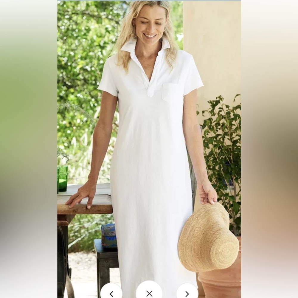 Frank & Eileen tee lab midi Polo Shirt Dress White Soze XS Style LAB429HJ EUC